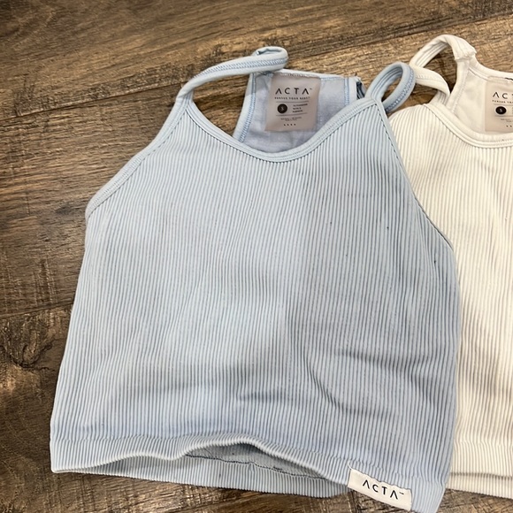 Acta Sports Bra Tank Bundle in White, baby blue, and black Racerback - Picture 2 of 8